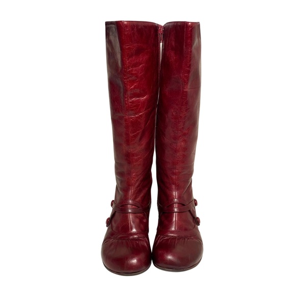 Miz Mooz Burgundy Leather Heeled Boots - Picture 3 of 17